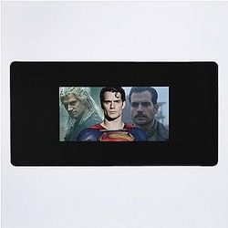 Henry Cavill Portrait Collage Cinematic Art Tribute Design Desk Mat