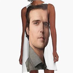 Henry Cavill Refined Minimalist Portrait with Timeless Elegance A Line Dress