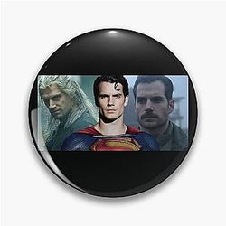 Henry Cavill Portrait Collage Cinematic Art Tribute Design Pin
