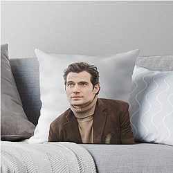 Henry Cavill Elegant Portrait in Classic Style Throw Pillow