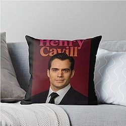 Henry Cavill Portrait Elegant Cinematic Art Modern Style Throw Pillow