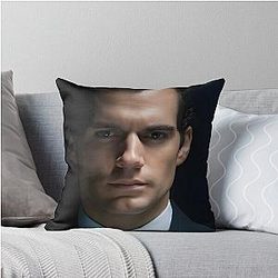 Henry Cavill Classic Cinematic Elegance in Dark Light Throw Pillow
