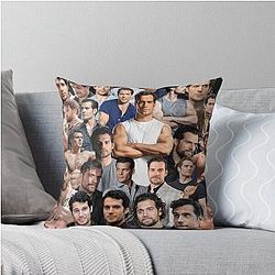 HIGH QUALITY Throw Pillow with photo collage of Henry Cavill