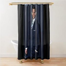 Henry Cavill Elegant Cinematic Portrait Classic Suit Shower Curtain
