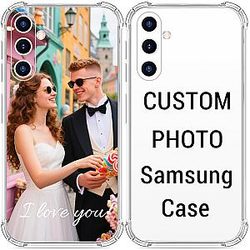 Custom Personalized Phone Case for Samsung Galaxy S26 S22 S21+ FE Ultra A55 A53 A36 A34,A 33, A26,A 16,Clear Shockproof TPU Case - His Hers Couple Gift