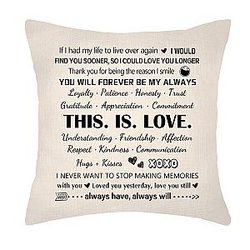 Love Reminder Gifts for Her Him Pillow Cover Case Throw Pillow Gift for Couple Idea Valentines Women Men 18 x 18 inches