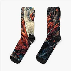 Hollow Knight Silksong Hornet Graphics Design Socks