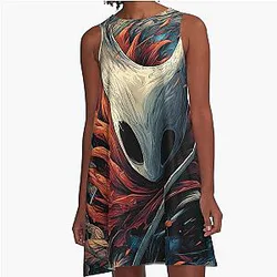 Hollow Knight Silksong Needle Huntress Graphic Tee Design A-Line Dress