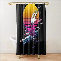 Hollow Knight Silksong 80s retro Shower Curtain