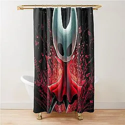 Colorful Hollow Knight Silksong Graphic Hornet Shower Curtain