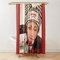 Ateez Christmas Selfie Hongjoong Shower Curtain