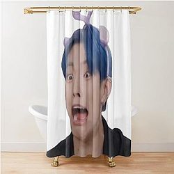 Tinky Winky Hongjoong Face meme Shower Curtain