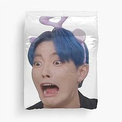 Tinky Winky Hongjoong Face Duvet Cover