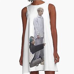 Hongjoong and  A-Line Dress