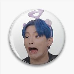Tinky-Winky Hongjoong Face meme Pin