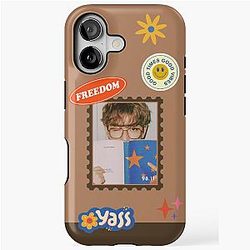ATEEZ Hongjoong Stamp with Retro Stickers iPhone Case
