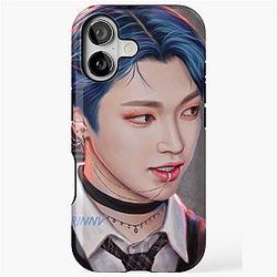 Blue Fire Hongjoong iPhone Tough Case