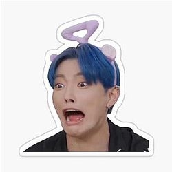 Tinky Winky Hongjoong Face Meme Sticker