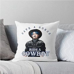 Ride a Cowboy Kim Hongjoong ateez Merch gift for atiny ateez fan art Kpop gift Throw Pillow
