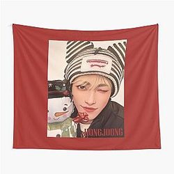 Ateez Christmas Selfie Hongjoong Tapestry