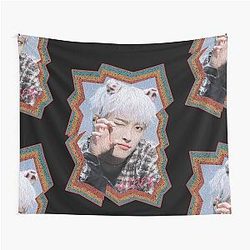 Kim Hongjoong ATEEZ Korean Kpop Retro Color Oil Paint Design Tapestry