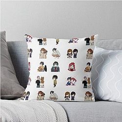 Horimiya Pack Stickers Throw Pillow