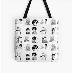 Horimiya Pack and stickers all over print tote bag