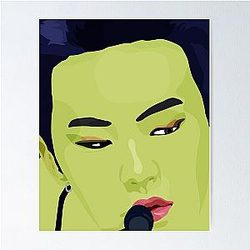 Pop art star in green stage presence Poster
