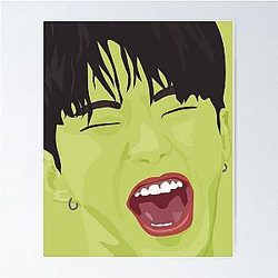 Pop art Hoshi in green Poster