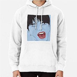 Pop Art Laughing Hoshi in Blue Pullover Hoodie
