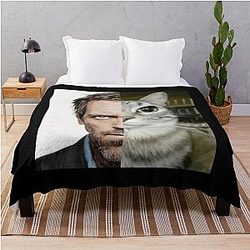 House M.D. Cat Meme Throw Blanket