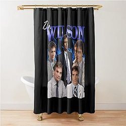 Dr. Wilson House MD Blue Flames Shower Curtain