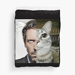 House M.D. Cat Meme Duvet Cover
