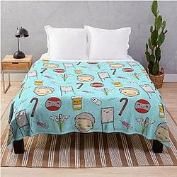 House MD Kawaii Pattern Throw Blanket