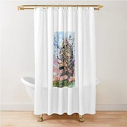 Howl's Moving Castle with Ink Shower Curtain