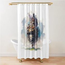 A World of Magic: Howl's Castle in Motion Shower Curtain
