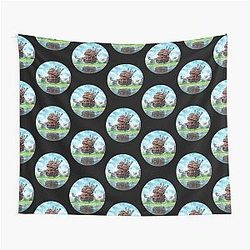 Howl's Moving Castle in the Mountains Tapestry