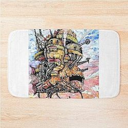 Watercolor and Ink Howl's Castle Bath Mat