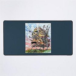 Howls Moving Castle Ink and Watercolor Drawing Desk Mat