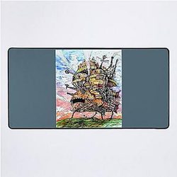 Howl's Moving Castle Ink and Watercolor Drawing Desk Mat