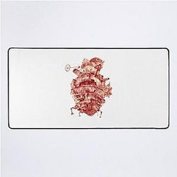 Howl's Moving Castle Red Desk Mat