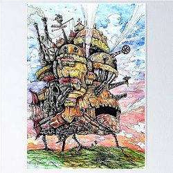 Watercolor and Ink Howl's Moving Castle
