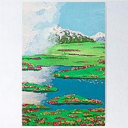 Howl's Moving Castle Field Scene Poster
