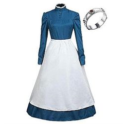 Sophie's Howl's Moving Castle Cosplay Maid Outfit Howl Cosplay Suit with Earrings and Ring
