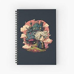 Howl's Castle Kawaii Fan Art Spiral Notebook