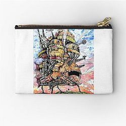 Watercolor and Ink Howl's Castle Zipper Pouch