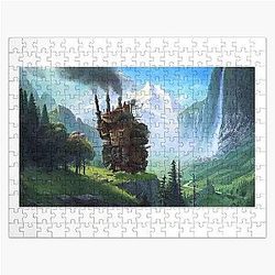 Aesthetics Moving Castle in Forest Poster Jigsaw Puzzle