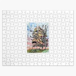 Howl's Moving Castle Watercolor with Ink Jigsaw Puzzle