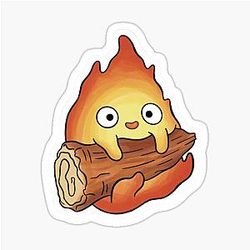 Calcifer Fan Art Howl's Moving Castle Studio Ghibli Illustration Sticker