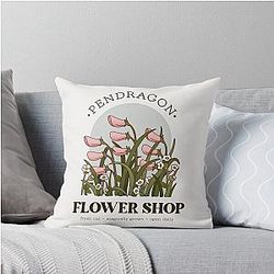 Pendragon Flower Shop Howl's Castle Inspired Design Throw Pillow